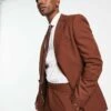 River Island Suit Jacket In Rust For Men
