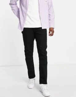 River Island Slim Fit Jeans In Black For Men