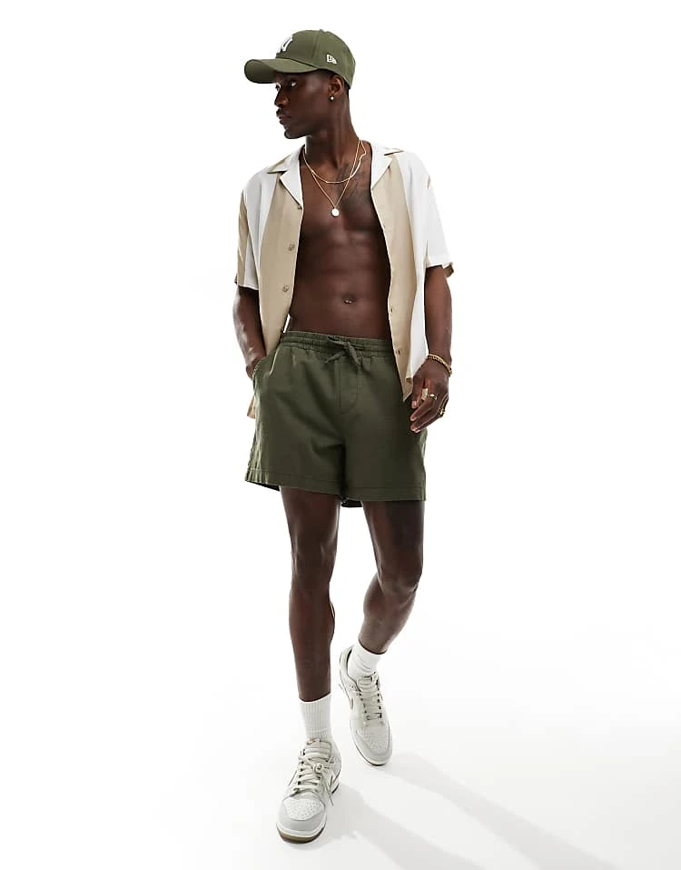 River Island Stripe Revere Collar Shirt In Beige For Men 5 River Island Stripe Revere Collar Shirt In Beige For Men - Image 3