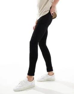 River Island Spray On Jeans In Black For Men