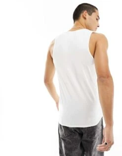 River Island Muscle Fit Vest In White For Men -Layered Clothes 205357115 4