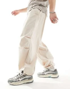 River Island Parachute Pant In Stone For Men Stone - Light -Layered Clothes 205398134 3