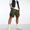 River Island Loose Pocket Cargo Short In Green For Men Green - Medium -Layered Clothes 205398893 1 greenmedium