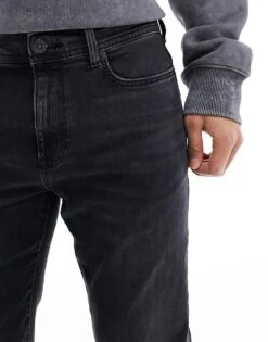 River Island Skinny Jean In Washed Black For Men -Layered Clothes 205542237 3