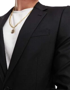 River Island Skinny Suit Jacket In Black For Men -Layered Clothes 205562610 3