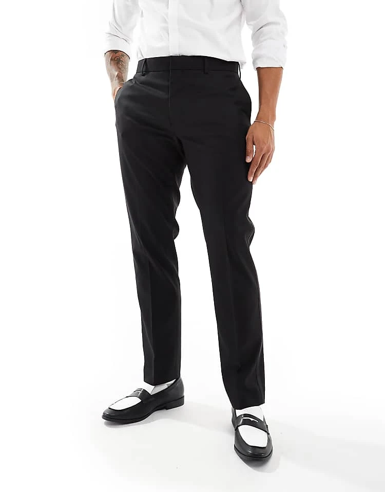 River Island Tux Suit Trousers In Black For Men 4 River Island Tux Suit Trousers In Black For Men - Image 2