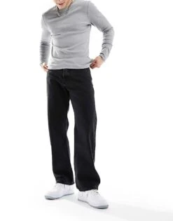 River Island Loose Fit Jeans In Black For Men -Layered Clothes 205754559 1 black 1