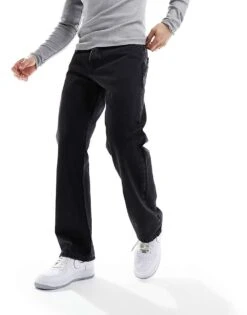 River Island Loose Fit Jeans In Black For Men -Layered Clothes 205754559 4