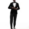 River Island Velvet Tuxedo Jacket In Black For Men -Layered Clothes 205830482 1 black