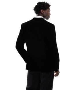 River Island Velvet Tuxedo Jacket In Black For Men -Layered Clothes 205830482 5