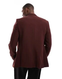 River Island Slim Suit Jacket In Dark Red For Men Red - Dark -Layered Clothes 205830518 4