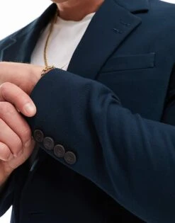 River Island Slim Suit Jacket In Blue For Men Blue - Medium 10 River Island Slim Suit Jacket In Blue For Men Blue - Medium -Layered Clothes 205830529 4