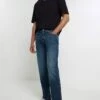 River Island Straight Jeans In Dark Blue For Men Blue - Dark