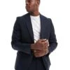 River Island Skinny Suit Jacket In Navy For Men