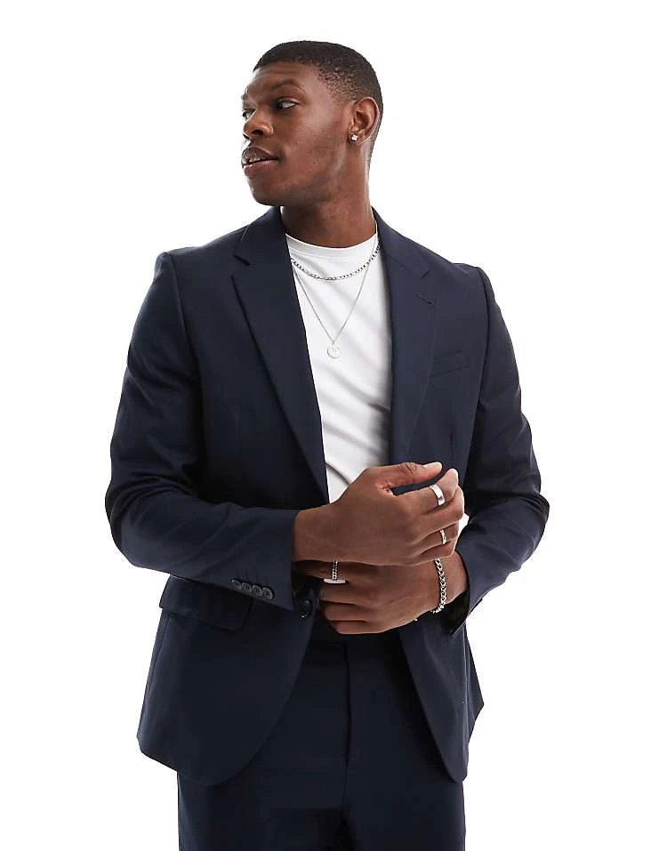 River Island Skinny Suit Jacket In Navy For Men 3 River Island Skinny Suit Jacket In Navy For Men