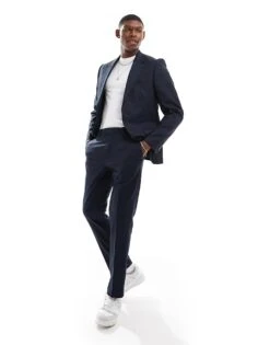 River Island Skinny Suit Jacket In Navy For Men 11 River Island Skinny Suit Jacket In Navy For Men -Layered Clothes 205929046 4