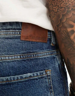 River Island Loose Fit Jeans In Mid Blue For Men -Layered Clothes 206049604 4