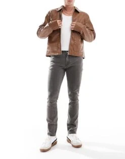 River Island Skinny Mercury Jeans In Dark Grey For Men Charcoal -Layered Clothes 206050385 3