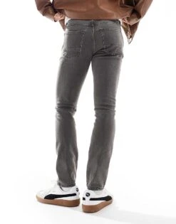 River Island Skinny Mercury Jeans In Dark Grey For Men Charcoal -Layered Clothes 206050385 4
