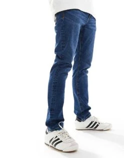 River Island Skinny Fit Jeans In Medium Blue For Men -Layered Clothes 206056165 1 blue 1