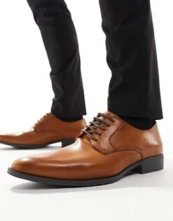 River Island Formal Derby Shoes In Brown For Men -Layered Clothes 206141285 4