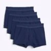 River Island 4pk Cotton Stretch Ri Trunks In Navy For Men -Layered Clothes 206189835 1 navy