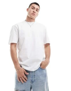 River Island Short Sleeve Studio T-shirt In White For Men
