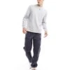 River Island Long Sleeve T-shirt In Grey Marl For Men -Layered Clothes 206265172 1 greymarl