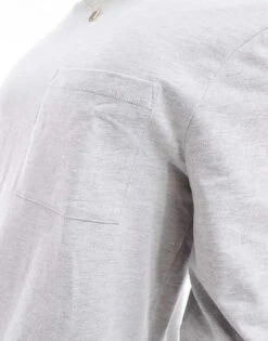 River Island Long Sleeve T-shirt In Grey Marl For Men -Layered Clothes 206265172 3