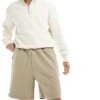 River Island Textured Shorts In Medium Stone For Men -Layered Clothes 206297002 1 mediumstone