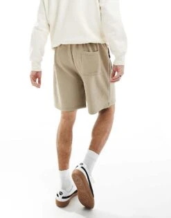 River Island Textured Shorts In Medium Stone For Men -Layered Clothes 206297002 5