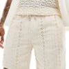 River Island Shorts In Ecru Crochet For Men -Layered Clothes 206297227 1 ecru