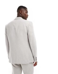 River Island Linen Suit Jacket In Stone For Men -Layered Clothes 206334351 4