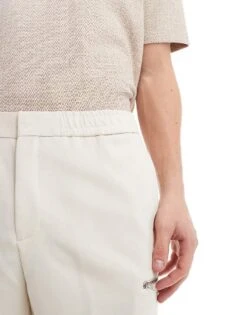 River Island Smart Pull On Shorts In Medium Stone For Men -Layered Clothes 206459736 5