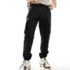 River Island Greco Cargo Trousers In Black For Men