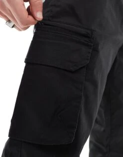 River Island Greco Cargo Trousers In Black For Men -Layered Clothes 206461443 4