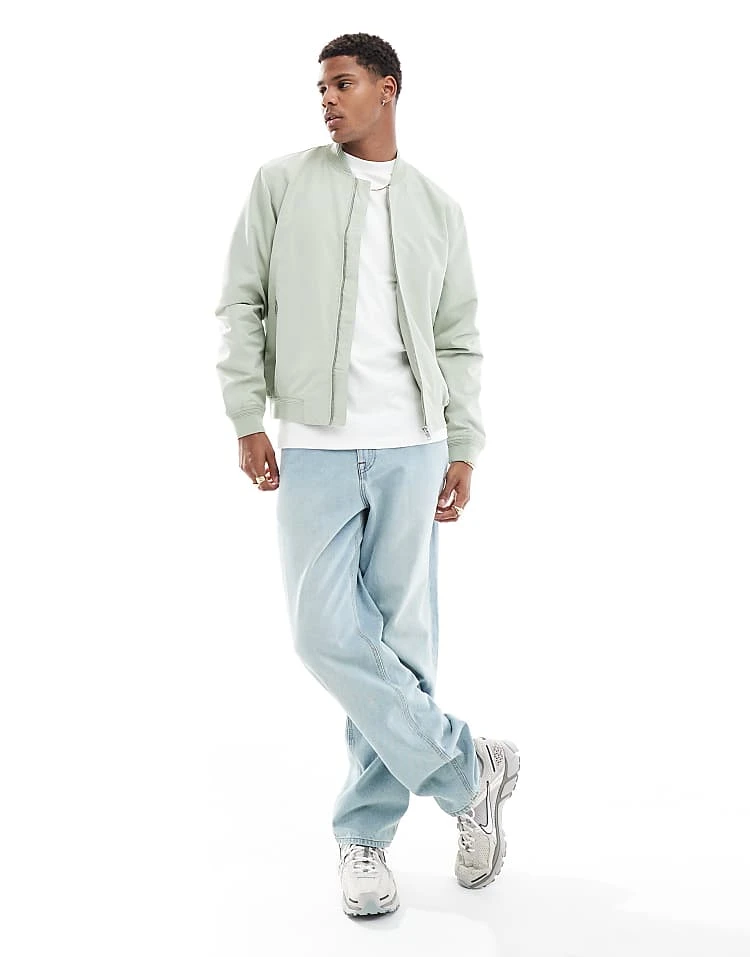 River Island Bomber Jacket In Light Green For Men Medium Green 3 River Island Bomber Jacket In Light Green For Men Medium Green