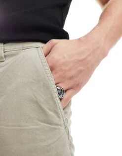 River Island Laundered Chinos In Stone For Men Stone - Medium -Layered Clothes 206477676 4