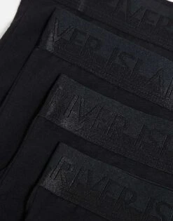 River Island 4 Pack Cotton Stretch Trunks In Black For Men -Layered Clothes 206598389 3
