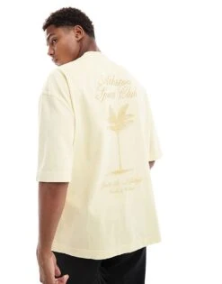 River Island Sports Club Print T-shirt In Yellow For Men -Layered Clothes 206677818 1 yellow 1