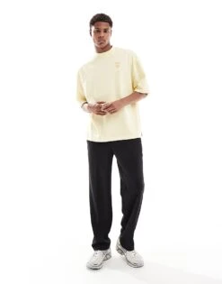 River Island Sports Club Print T-shirt In Yellow For Men -Layered Clothes 206677818 4