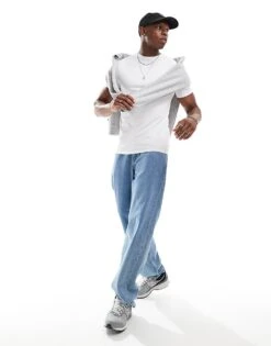 River Island Studio Muscle T-shirt In White For Men -Layered Clothes 206681998 3