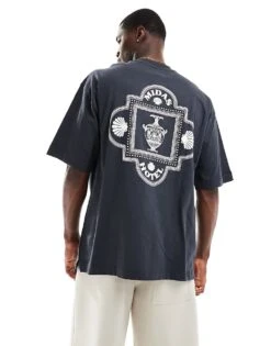 River Island Greek Midas Hotel T-shirt In Black For Men