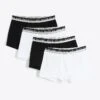 River Island 4 Pack Cotton Stretch Trunks In White For Men