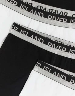 River Island 4 Pack Cotton Stretch Trunks In White For Men -Layered Clothes 206682275 3