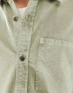 River Island Long Sleeve Overshirt In Khaki For Men -Layered Clothes 206683162 3