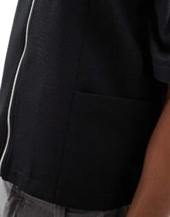 River Island Waffle Vest In Black For Men -Layered Clothes 206683304 4