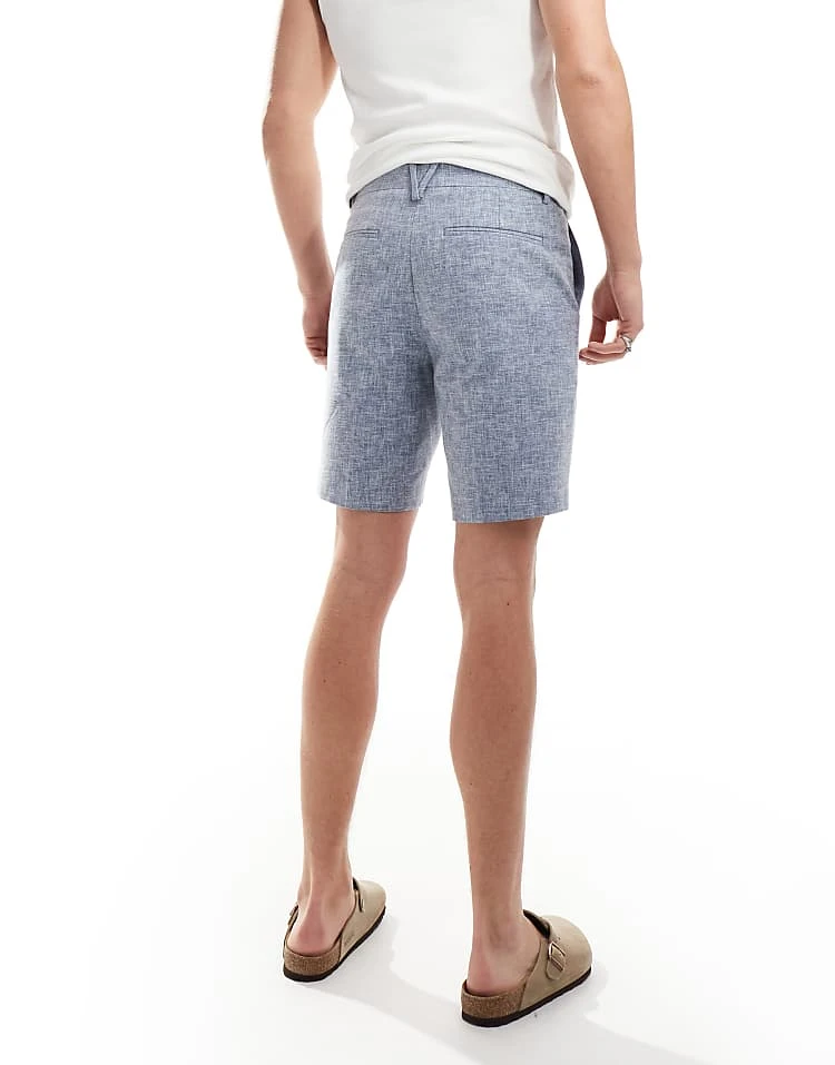River Island Textured Shorts In Blue For Men Navy 4 River Island Textured Shorts In Blue For Men Navy - Image 2