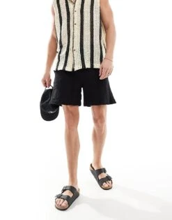 River Island Crochet Shorts In Navy For Men