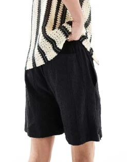River Island Crochet Shorts In Navy For Men -Layered Clothes 206693507 4